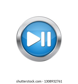 Modern Play Pause Icon Button Logo
