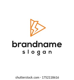 modern play storm logo design vector