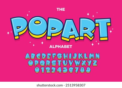 Modern playful alphabet letter and number set. funky font or typography. Vector bold font for poster, flyer, book cover, greeting card, product packaging, graphic print, etc.