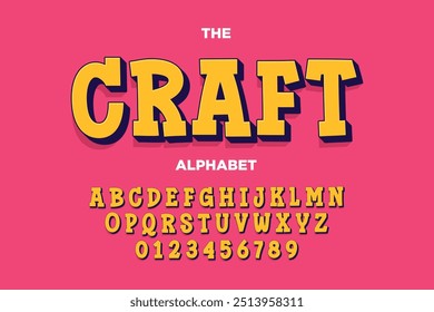 Modern playful alphabet letter and number set. funky font or typography. Vector bold font for poster, flyer, book cover, greeting card, product packaging, graphic print, etc.