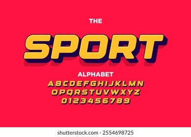 Modern playful alphabet letter and number set. funky font or typography. Vector bold font for poster, flyer, book cover, greeting card, product packaging, graphic print, etc.