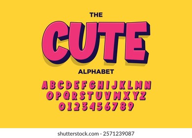 Modern playful alphabet letter and number set. funky font or typography. Vector bold font for poster, flyer, book cover, greeting card, product packaging, graphic print, etc.