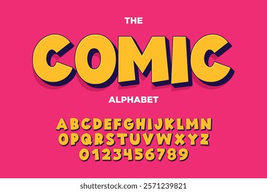 Modern playful alphabet letter and number set. funky font or typography. Vector bold font for poster, flyer, book cover, greeting card, product packaging, graphic print, etc.