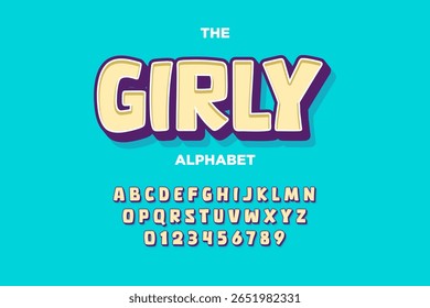 Modern playful alphabet letter and number set. funky font or typography. Vector bold font for poster, flyer, book cover, greeting card, product packaging, graphic print, etc