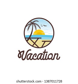 Modern Playful Beach Logo Design Stock Vector (Royalty Free) 1387011728 ...