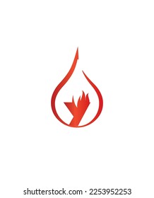 A modern playful burning fire letter Y vector logo template