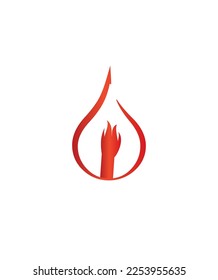 A modern playful burning fire letter I vector logo template