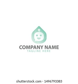 Modern and playful chat bot logo