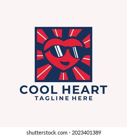 Modern and Playful Cool Heart Logo
