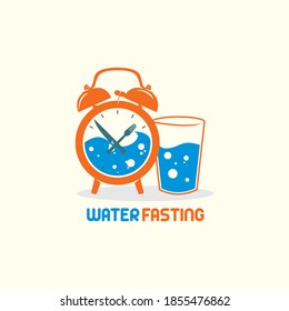 Modern Playful Intermittent Water Fasting Health Vector Icon