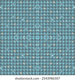Modern playful seamless vector pattern with tiled big and small polygons in blue. Abstract grunge geometric texture for home decor, wallpaper, wrapping paper and fashion fabrics.