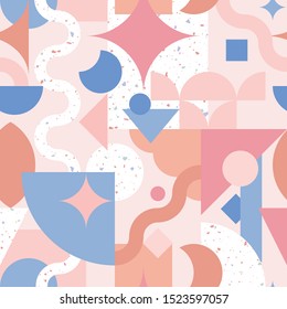 modern playful shapes geometric seamless pattern. good for backgrounds, wallpapers, textile and clothing, paper and print products