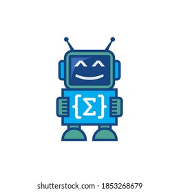 modern playful sigma robot toy programming vector icon