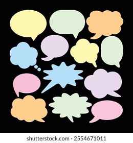 Modern Playful Speech Bubbles with Flat Color Layer Transitions.