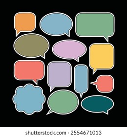 Modern Playful Speech Bubbles with Flat Color Layer Transitions.