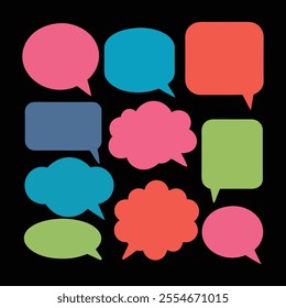 Modern Playful Speech Bubbles with Flat Color Layer Transitions.