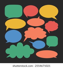 Modern Playful Speech Bubbles with Flat Color Layer Transitions.