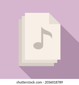 Modern playlist files icon flat vector. Music song list. Mobile app