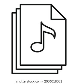 Modern playlist files icon outline vector. Music song list. Mobile app