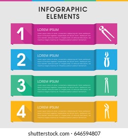 Modern plier infographic template. infographic design with plier icons includes . can be used for presentation, diagram, annual report, web design.