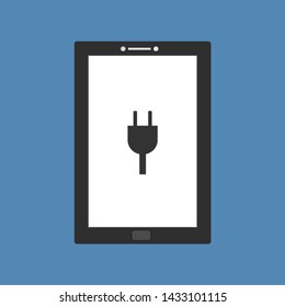 modern plug icon,charging smartphone flat illustration of Power plug vector icon for web