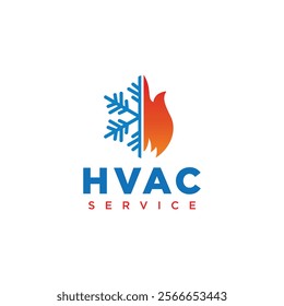 Modern plumbing, heating and cooling services company logo design graphic vector illustration 
