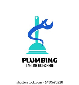 Modern Plumbing logo template for plumbing service and company