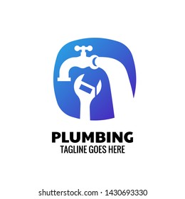 Modern Plumbing logo template for plumbing service and company