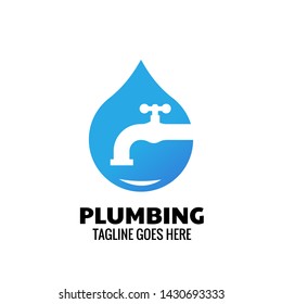 Modern Plumbing logo template for plumbing service and company