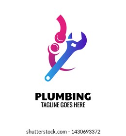 Modern Plumbing logo template for plumbing service and company