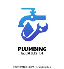 Modern Plumbing logo template for plumbing service and company