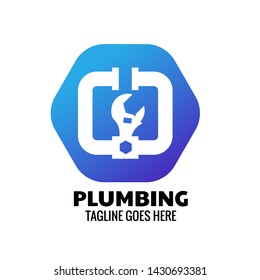 Modern Plumbing logo template for plumbing service and company