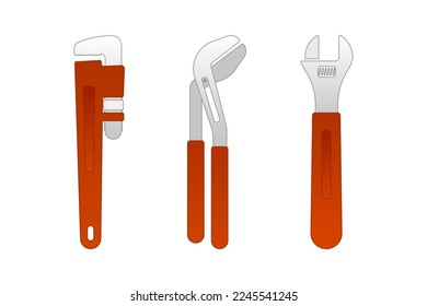 Modern plumbing tools. Vector illustration.