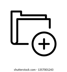 Modern plus file folder icon