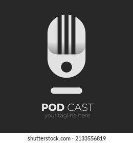 modernes Podcast-Logo. Talk Logo Farbverlauf. Rundfunklogo