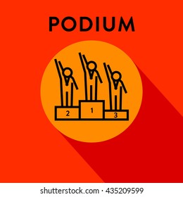 Modern Podium Icon with Linear Vector Style