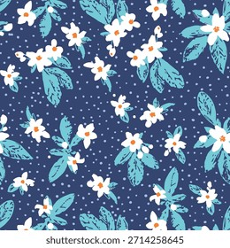 Moderna polca ponto padrão flor selvagem mistura. Estilo Liberty. Fundo floral para impressões de moda.