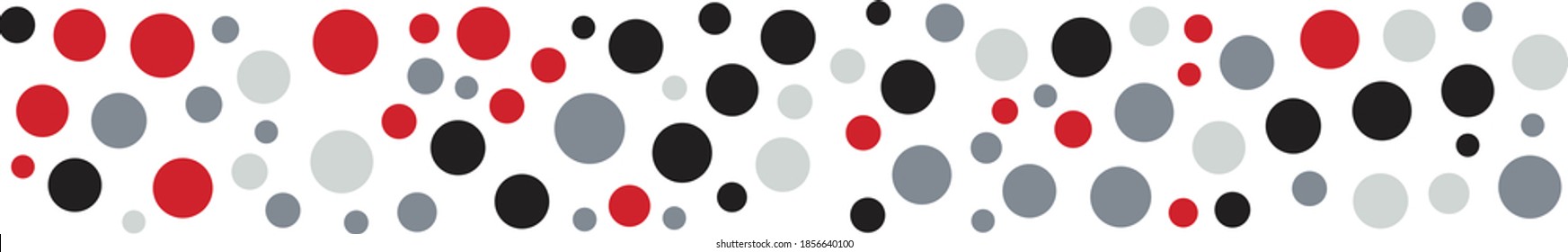 Modern polkadot texture design with red grey black dot on white background. Vector seamless pattern for presentation background, brochure, fashion design and much more