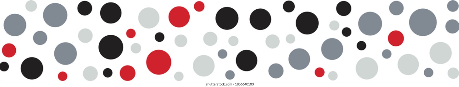Modern polkadot texture design with red grey black dot on white background. Vector seamless pattern for presentation background, brochure, fashion design and much more