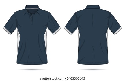 Modern polo shirt mockup front and back view