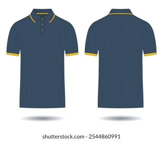 Modern polo shirt mockup front and back view