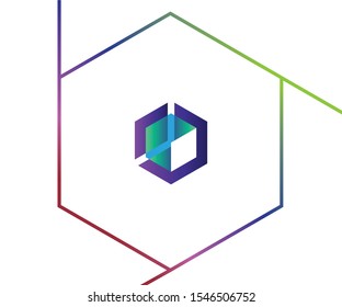 Modern polygon, hexagonal colorful abstract vector logo or element design. Best for identity and logotypes. Simple shape