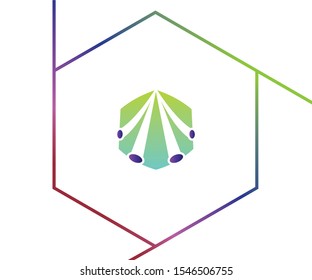Modern polygon, hexagonal colorful abstract vector logo or element design. Best for identity and logotypes. Simple shape
