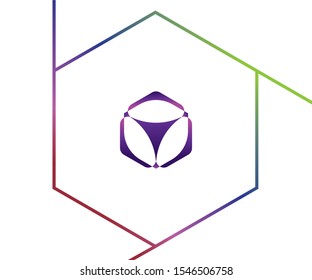 Modern polygon, hexagonal colorful abstract vector logo or element design. Best for identity and logotypes. Simple shape