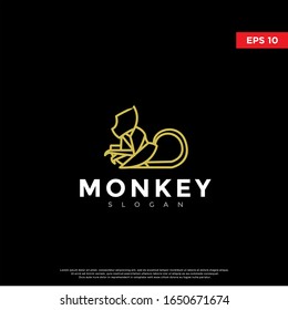 modern polygon monkey logo. simple icon, template design