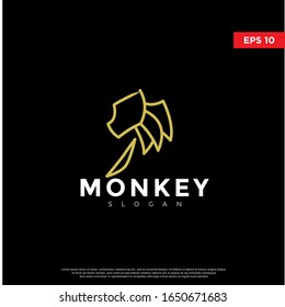 modern polygon monkey logo. simple icon, template design