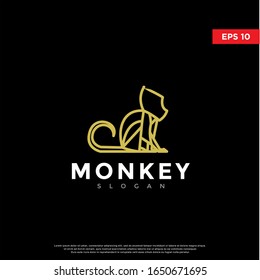 modern polygon monkey logo. simple icon, template design