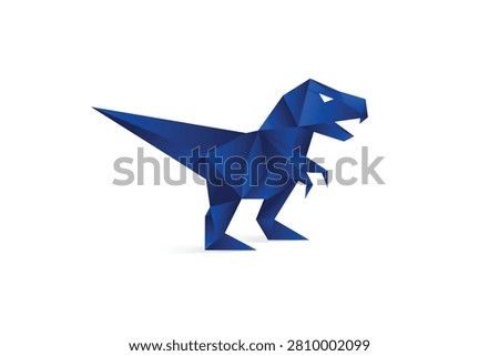 Modern polygon rex dinosaur illustration set featuring three geometric vector designs in Blue color variations. Minimal polygonal style with clean angular shapes, suitable for branding concepts, posters, educational projects, gaming graphics, stickers, prints, and creative design applications.