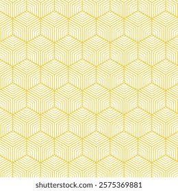 Modern Polygon Seamless Pattern Design. Gold Color Polygon Pattern Background. Seamless Geometric Pattern for for Textile Design, Stationery, Wrapping Papers, and Wallpapers.