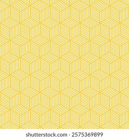 Modern Polygon Seamless Pattern Design. Gold Color Polygon Pattern Background. Seamless Geometric Pattern for for Textile Design, Stationery, Wrapping Papers, and Wallpapers.